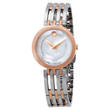  Shop Authentic Movado Esperanza Mother of Pearl Dial Two Tone Steel Strap Watch For Women - 0607114 - Luxxuri