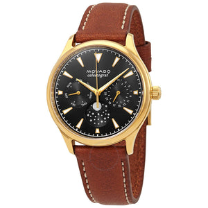  Shop Authentic Movado Heritage Celestograf Navy Blue Dial Brown Leather Strap Watch For Women - 3650010 - Luxxuri