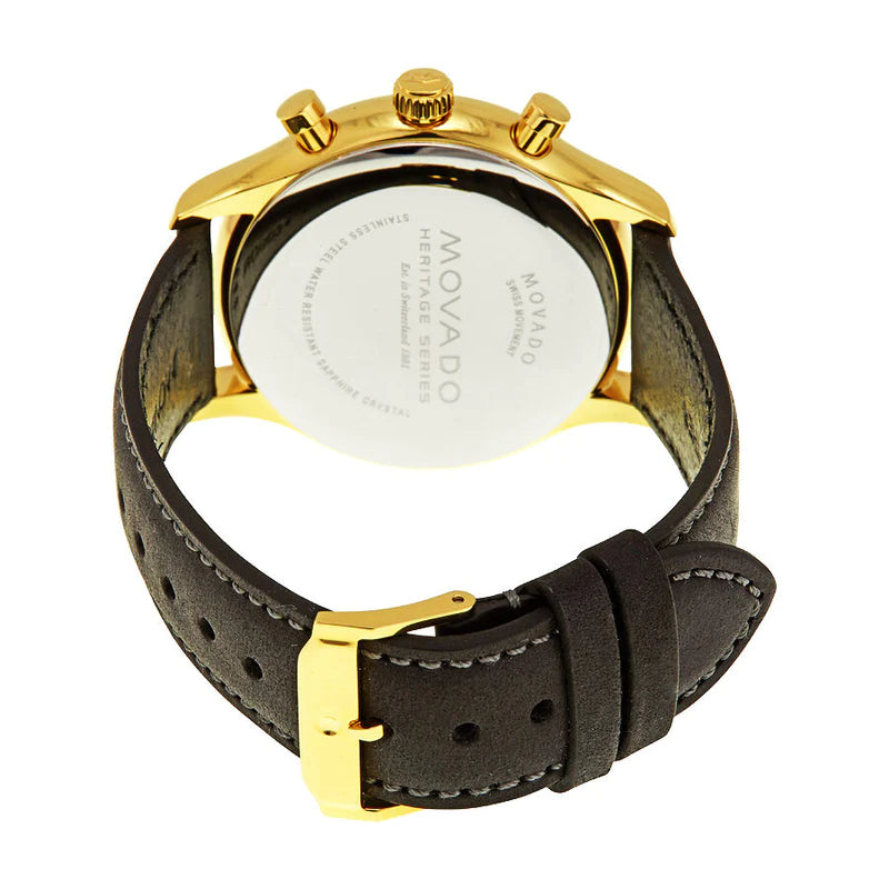  Shop Authentic Movado Heritage Chronograph Calendoplan Blue Dial Black Leather Strap Watch for Men - 3650006 - Luxxuri