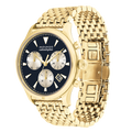 Movado Heritage Calendoplan Blue Dial Gold Steel Strap Watch for Men - 3650015