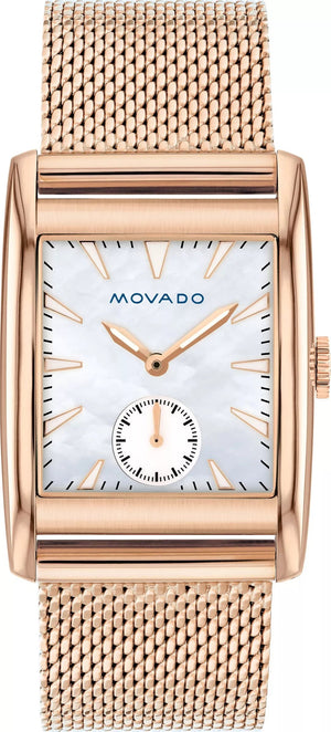  Shop Authentic Movado Heritage White Mother of Pearl Dial Rose Gold Mesh Bracelet Watch For Women - 3650041 - Luxxuri