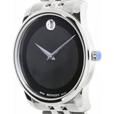  Shop Authentic Movado Museum Classic Black Dial Silver Steel Strap Watch For Men - 606504 - Luxxuri