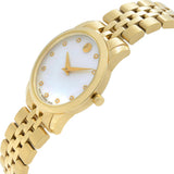  Shop Authentic Movado Museum Classic Diamonds Mother of Pearl Dial Gold Steel Strap Watch For Women - 0606998 - Luxxuri