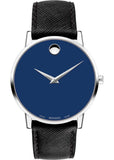  Shop Authentic Movado Museum Classic Blue Dial Black Leather Strap Watch for Men - 0607197 - Luxxuri