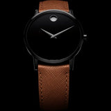  Shop Authentic Movado Museum Classic Black Dial Brown Leather Strap Watch for Men - 0607198 - Luxxuri