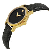  Shop Authentic Movado Museum Black Dial Black Leather Strap Watch For Women - 2100006 - Luxxuri
