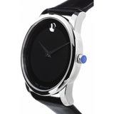  Shop Authentic Movado Museum Black Dial Black Leather Strap Watch For Men - 606502 - Luxxuri