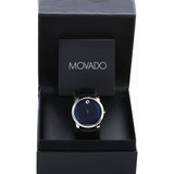  Shop Authentic Movado Museum Classic Blue Dial Black Leather Strap Watch for Men - 606610 - Luxxuri