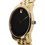  Shop Authentic Movado Museum Black Dial Gold Steel Strap Watch For Men - 606997 - Luxxuri