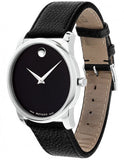  Shop Authentic Movado Museum Black Dial Black Leather Strap Watch For Men - 607012 - Luxxuri