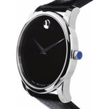  Shop Authentic Movado Museum Black Dial Black Leather Strap Watch For Men - 607012 - Luxxuri