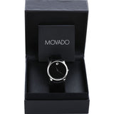  Shop Authentic Movado Museum Black Dial Black Leather Strap Watch For Men - 607012 - Luxxuri