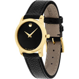  Shop Authentic Movado Museum Classic Black Dial Black Leather Strap Watch For Women - 0607016 - Luxxuri