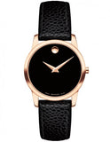  Shop Authentic Movado Museum Classic Black Dial Black Leather Strap Watch For Women - 607061 - Luxxuri