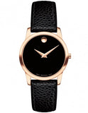 Shop Authentic Movado Museum Classic Black Dial Black Leather Strap Watch For Women - 607061 - Luxxuri