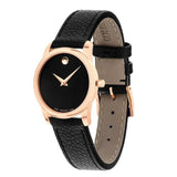  Shop Authentic Movado Museum Classic Black Dial Black Leather Strap Watch For Women - 607061 - Luxxuri