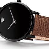  Shop Authentic Movado Museum Classic Black Dial Brown Leather Strap Watch for Men - 0607198 - Luxxuri