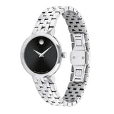  Shop Authentic Movado Veturi Quartz Black Dial Silver Steel Strap Watch for Women - 0606338 - Luxxuri