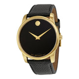  Shop Authentic Movado Museum Black Dial Black Leather Strap Watch For Men - 0607014 - Luxxuri