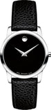  Shop Authentic Movado Museum Classic Black Dial Black Leather Strap Watch For Women - 0607015 - Luxxuri