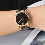  Shop Authentic Movado Museum Black Dial Black Leather Strap Watch For Men - 0607014 - Luxxuri