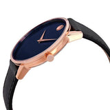  Shop Authentic Movado Museum Sport Blue Dial Black Leather Strap Watch for Men - 0607266 - Luxxuri