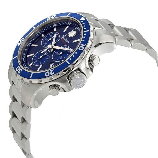  Shop Authentic Movado Series 800 Chronograph Blue Dial Silver Steel Strap Watch For Men - 2600141 - Luxxuri