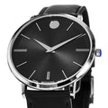  Shop Authentic Movado Ultra Slim Black Dial Black Leather Strap Watch For Men - 0607086 - Luxxuri
