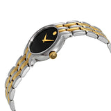  Shop Authentic Movado Veturi Quartz Black Dial Two Tone Steel Strap Watch for Women - 0606933 - Luxxuri