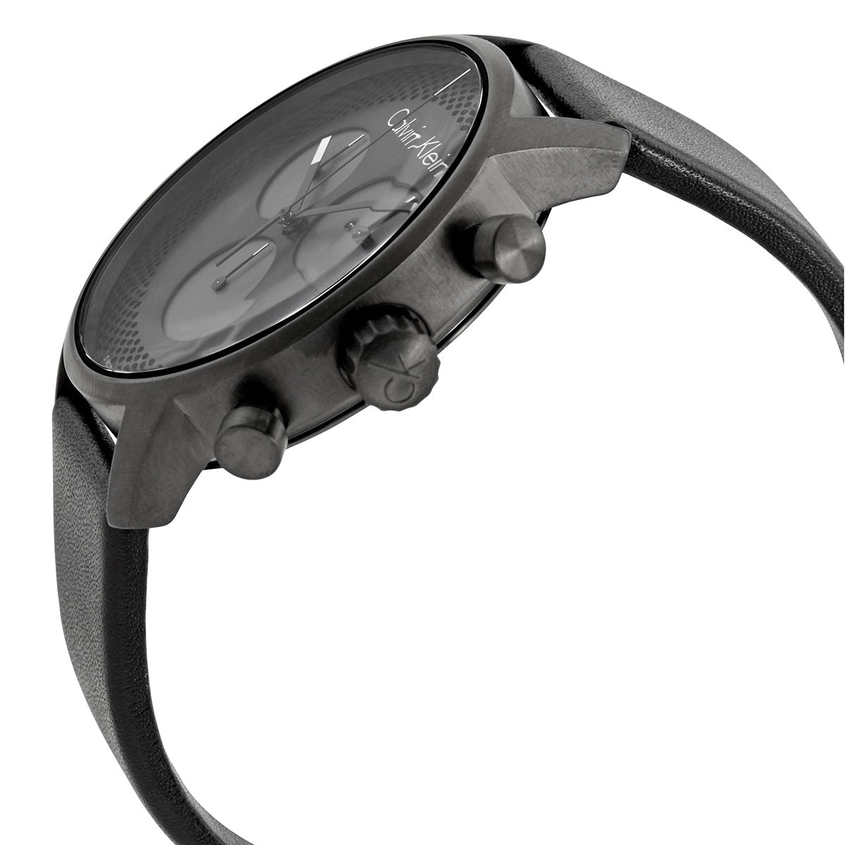  Shop Authentic Calvin Klein City Chronograph Grey Dial Black Leather Strap Watch for Men - K2G177C3 - Luxxuri