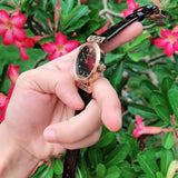  Shop Authentic Versace Greca Meander Black Dial Black Leather Strap Watch for Women - VELW00420 - Luxxuri