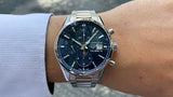  Shop Authentic Tag Heuer Carrera Chronograph 41mm Blue Dial Silver Steel Strap Watch for Men - CBK2112.BA0715 - Luxxuri