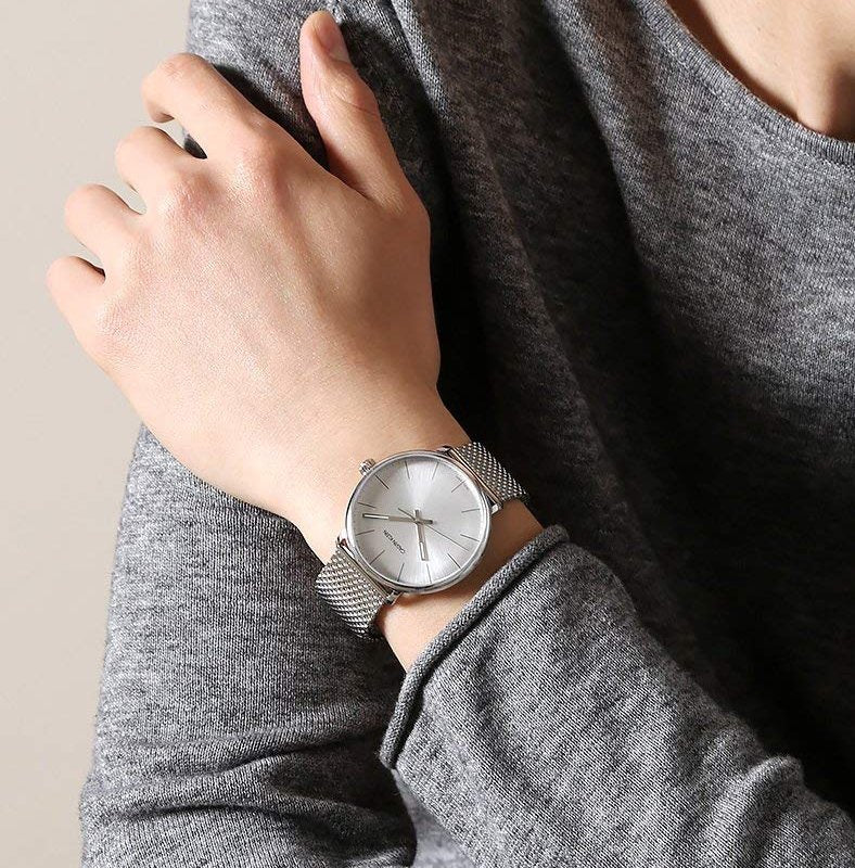  Shop Authentic Calvin Klein White Dial Silver Mesh Bracelet Watch for Women - K8M21126 - Luxxuri