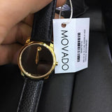  Shop Authentic Movado Museum Classic Black Dial Black Leather Strap Watch For Women - 0607016 - Luxxuri