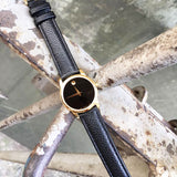  Shop Authentic Movado Museum Classic Black Dial Black Leather Strap Watch For Women - 0607016 - Luxxuri