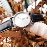  Shop Authentic Movado Museum Silver Dial Black Leather Strap Watch For Women - 2100003 - Luxxuri
