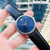  Shop Authentic Movado Museum Blue Dial Black Leather Strap Watch For  Men - 2100009 - Luxxuri