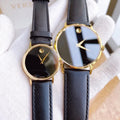 Movado Museum Classic Quartz Black Dial Black Leather Strap Watch for Men - 0607195