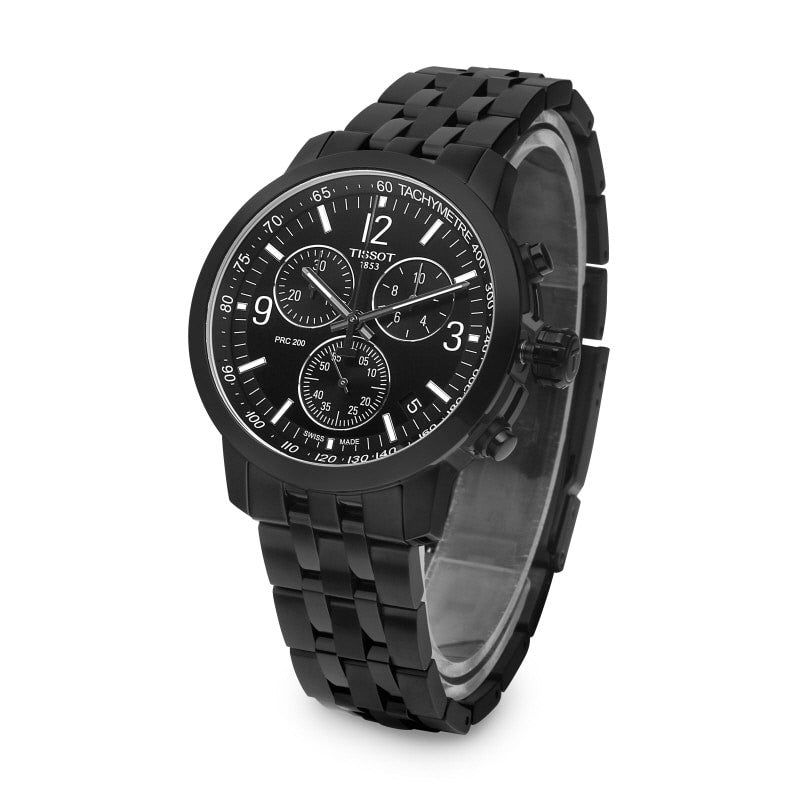  Shop Authentic Tissot PRC 200 Chronograph Black Dial Black Steel Strap Watch For Men - T114.417.33.057.00 - Luxxuri