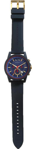  Shop Authentic Armani Exchange Outerbanks Chronograph Blue Dial Blue Silicone Strap Watch For Men - AX1335 - Luxxuri