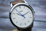  Shop Authentic Fossil Minimalist Off White Dial Brown Leather Strap Watch for Men - FS5306 - Luxxuri