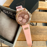  Shop Authentic Guess Frontier Diamonds Rose Gold Dial Pink Rubber Strap Watch For Women - W1160L5 - Luxxuri