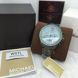  Shop Authentic Michael Kors Wren Chronograph Quartz Blue Dial Grey Steel Strap Watch For Women - MK6097 - Luxxuri