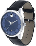  Shop Authentic Movado 1881 Automatic Blue Dial Black Leather Strap Watch For Men - 606874 - Luxxuri