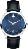  Shop Authentic Movado 1881 Automatic Blue Dial Black Leather Strap Watch For Men - 606874 - Luxxuri