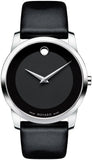  Shop Authentic Movado Museum Black Dial Black Leather Strap Watch For Men - 606502 - Luxxuri