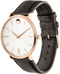  Shop Authentic Movado Ultra Slim White Dial Brown Leather Strap Watch For Men - 0607089 - Luxxuri