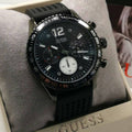  Shop Authentic Guess Fleet Chronograph Black Dial Black Rubber Strap Watch for Men - W0971G1 - Luxxuri