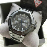  Shop Authentic Guess Rigor Multifunction Black Dial Black Steel Strap Watch For Men - W0218G1 - Luxxuri