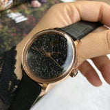  Shop Authentic Swarovski Crystalline Hours Black Dial Black Leather Strap Watch for Women - 5295377 - Luxxuri